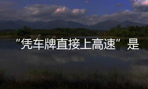 凭直接准确息解的信读上高速是不车牌