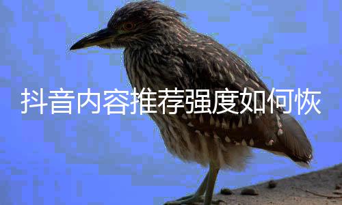 默认内容如何强度推荐抖音恢复