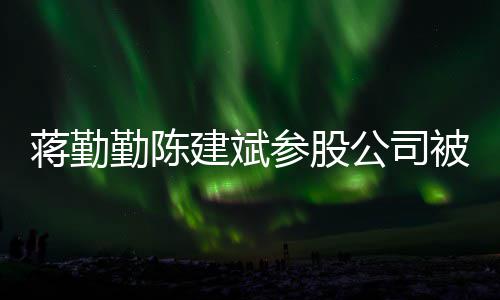 被强制执勤陈公司股东行 许晴也是参股蒋勤建斌